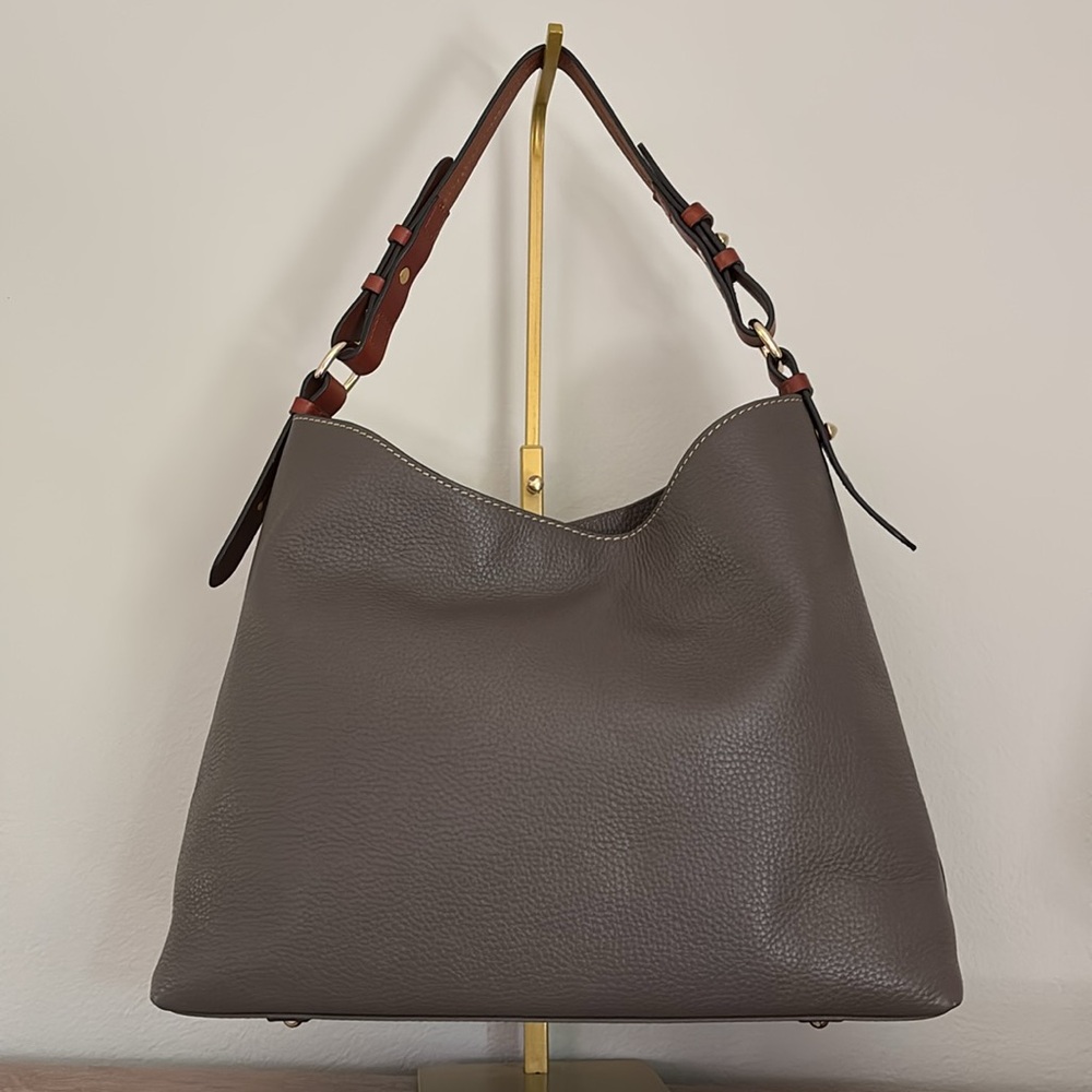 Dooney & Bourke Cooper “Elephant”Pebble Grain Shoulder Hobo Bag - Picture 2 of 10